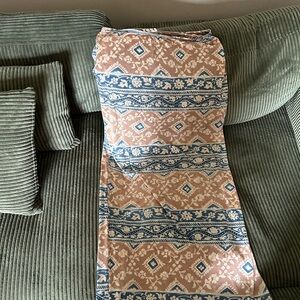 Patterned Blue and Tan Women's Skirt